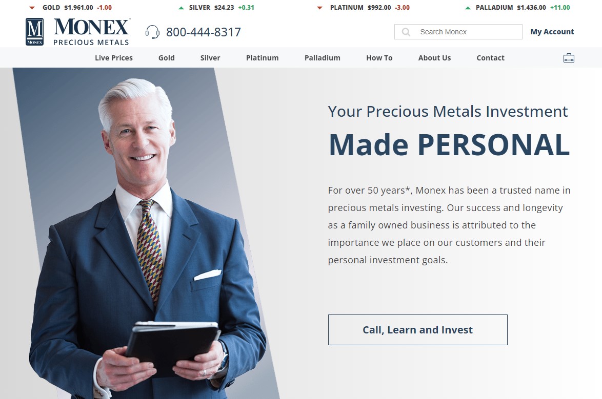 Monex Precious Metals Review - Website